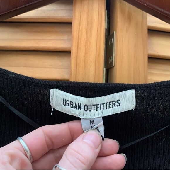 Urban outfitters Black Tie Crop Cardigan Medium - Picture 2 of 6